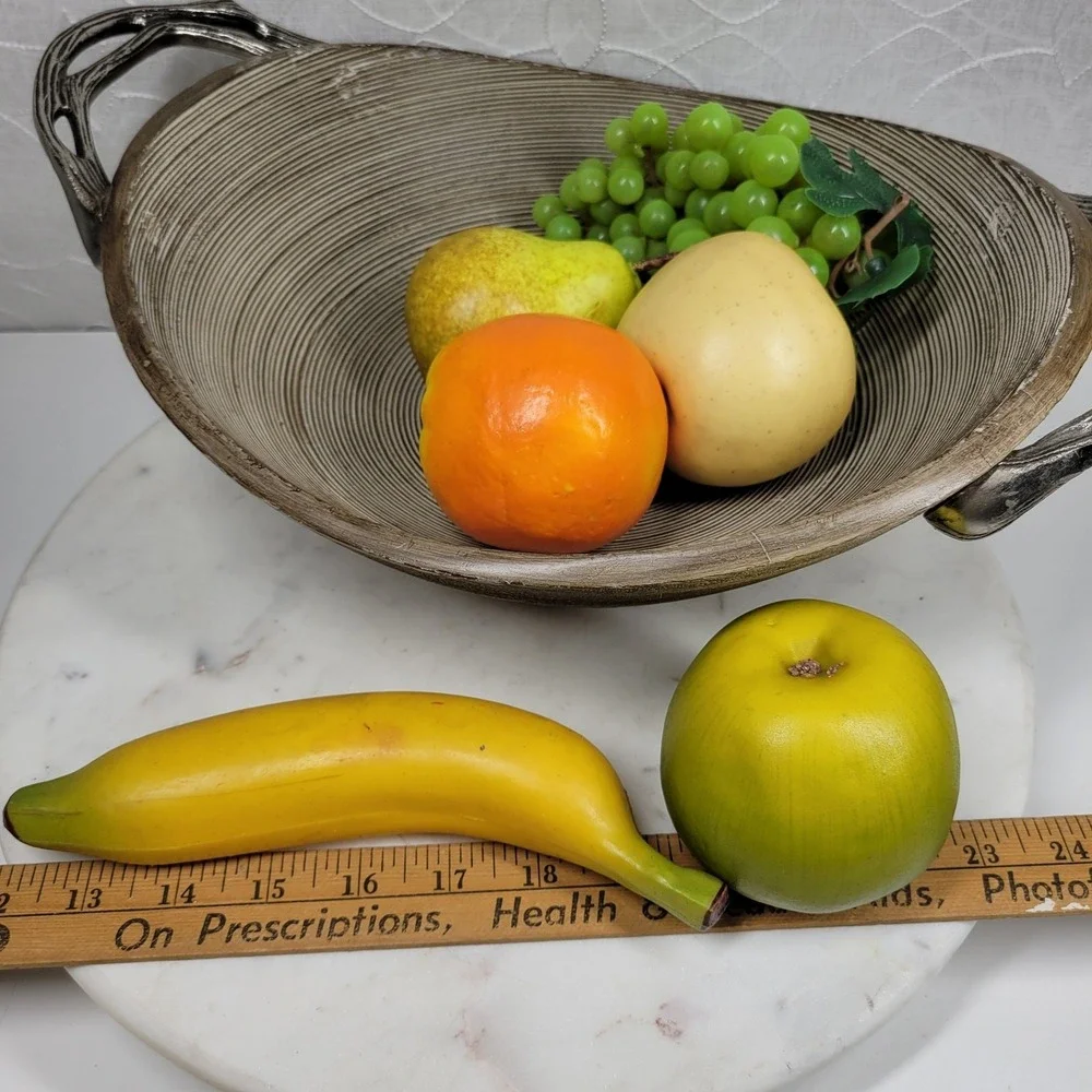 Vintage Artificial Assorted Fruit Hollow Faux Apples Banana Grapes Orange